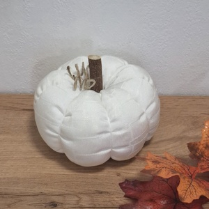 Őszi varrott tök dekoráció /12 cm/, Otthon & Életmód, Dekoráció, Halloween, Halloweeni tök, Varrás, MESKA