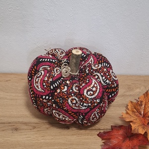 Őszi varrott tök dekoráció /16 cm/, Otthon & Életmód, Dekoráció, Halloween, Halloweeni tök, Varrás, MESKA