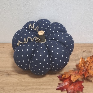Őszi varrott tök dekoráció /19 cm/, Otthon & Életmód, Dekoráció, Halloween, Halloweeni tök, Varrás, MESKA