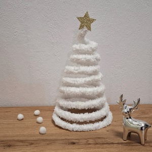 Drót karácsonyfa, Karácsony, Karácsonyi lakásdekoráció, Karácsonyfa, grincsfa, Csomózás, MESKA