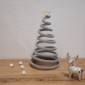 Drót karácsonyfa, Karácsony, Karácsonyi lakásdekoráció, Karácsonyfa, grincsfa, Csomózás, MESKA