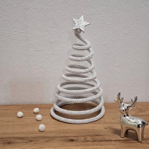 Drót karácsonyfa, Karácsony, Karácsonyi lakásdekoráció, Karácsonyfa, grincsfa, Csomózás, MESKA