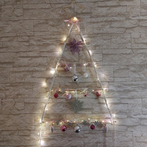 Makramé díszíthető fali karácsonyfa - karácsony - karácsonyi lakásdekoráció - karácsonyfa, grincsfa - Meska.hu