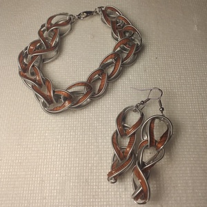 Nespresso kávékapszula ékszerszett bronz csíkos  kapszulákból, Ékszer, Ékszerszett, Újrahasznosított alapanyagból készült termékek, MESKA