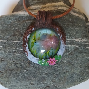 Betta medál, Betta tavacska, Vízcsepp medál, Miniatűr betta, Egyedi figurás ékszer - ékszer - nyaklánc - medálos nyaklánc - Meska.hu