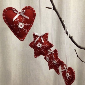 Karácsonyfadísz csomag filcből - karácsony - karácsonyi lakásdekoráció - karácsonyfadíszek - Meska.hu