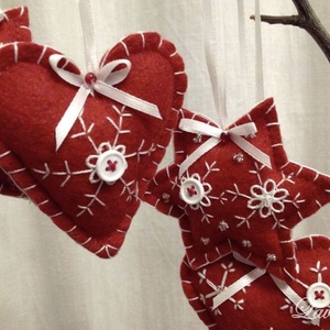 Karácsonyfadísz csomag filcből - karácsony - karácsonyi lakásdekoráció - karácsonyfadíszek - Meska.hu