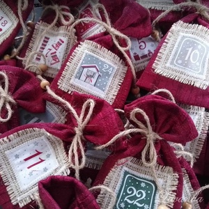 Adventi naptár-24 darab zsákkal - karácsony - adventi díszek - adventi naptár - Meska.hu