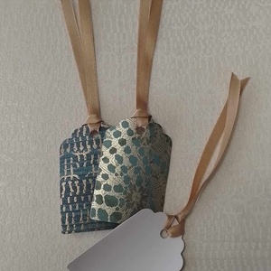 Ajándékkísérő türkíz-arany - otthon & életmód - papír, írószer - ajándékozás kellékei - ajándékkísérő - Meska.hu