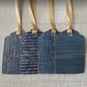 Ajándékkísérő kék-türkíz-arany - otthon & életmód - papír, írószer - ajándékozás kellékei - ajándékkísérő - Meska.hu