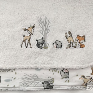 Büfikendő-erdei állatos - baba - mama - szoptatási, etetési kellékek - büfikendő - Meska.hu