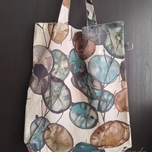 Szatyor, táska-Színes, pénzvirág (holdviola) mintás - táska & tok - bevásárlás & shopper táska - shopper, textiltáska, szatyor - Meska.hu