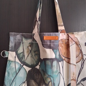 Szatyor, táska-Színes, pénzvirág (holdviola) mintás - táska & tok - bevásárlás & shopper táska - shopper, textiltáska, szatyor - Meska.hu