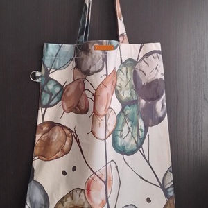 Szatyor, táska-Színes, pénzvirág (holdviola) mintás - Meska.hu