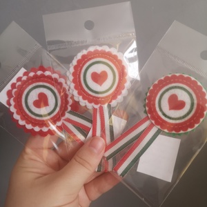 Szívecske mintás kokárda - Meska.hu