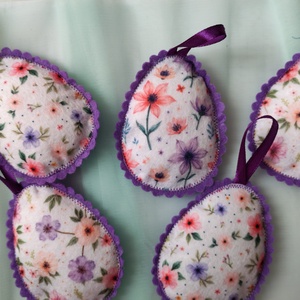 Filc tojások, Ünnepi díszek, dekorációk, Húsvéti díszek és dekorációk, Húsvéti tojásfadíszek, Varrás, MESKA