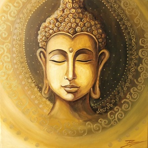 Arany Buddha - akril festmény - művészet - festmény - akril - Meska.hu