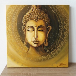 Arany Buddha - akril festmény - művészet - festmény - akril - Meska.hu