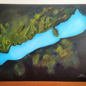 Nyári Balaton - akril festmény - művészet - festmény - akril - Meska.hu