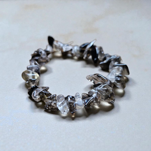 Füstkvarc szemcsés ásványkarkötő, Ékszer, Karkötő, Ásványkarkötő, Ékszerkészítés, Gyöngyfűzés, gyöngyhímzés, MESKA