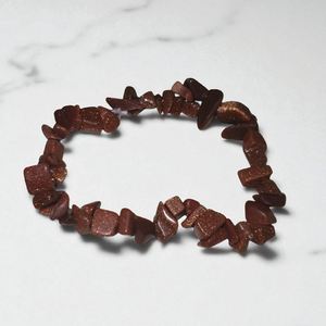 Goldfluss-szintetikus napkő szemcsés ásványkarkötő, Ékszer, Karkötő, Ásványkarkötő, Ékszerkészítés, Gyöngyfűzés, gyöngyhímzés, MESKA