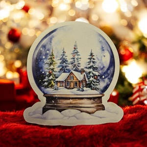 Karácsonyi hógömbös hűtőmágnes , Otthon & Életmód, Konyhafelszerelés, tálalás, Konyhai dekoráció, Hűtőmágnes, , MESKA