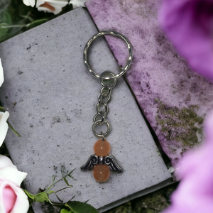 Narancssárga achát angyal kulcstartó - Meska.hu