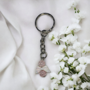 Roppantott rózsakvarc angyal kulcstartó, Táska & Tok, Kulcstartó & Táskadísz, Kulcstartó, , MESKA