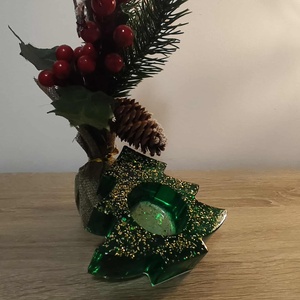 Karácsonyfa mécsestartó - AJÁNDÉK RENDELÉSED MELLÉ!, Karácsony, Karácsonyi lakásdekoráció, Ünnepi asztaldekoráció, Mindenmás, MESKA