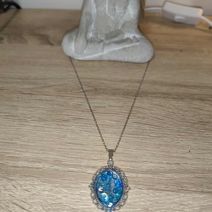 Vintage  kék csillogó nyaklánc, Ékszer, Nyaklánc, Medálos nyaklánc, Mindenmás, MESKA