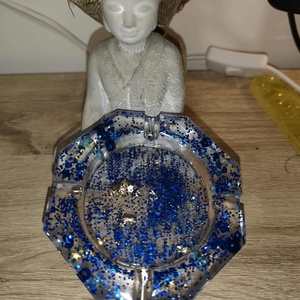 Kék arany csodaszép hamutál - Meska.hu