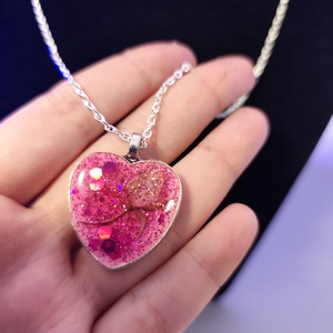 Virágos szivecskés nyakl�nc, Ékszer, Nyaklánc, Medálos nyaklánc, Mindenmás, MESKA