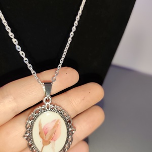 Natúr virágos vintage nyakl�nc , Ékszer, Nyaklánc, Medálos nyaklánc, Mindenmás, MESKA