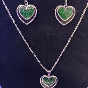 Zöld Valentin ékszer szett - Meska.hu
