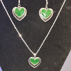Zöld Valentin ékszer szett - ékszer - ékszerszett - Meska.hu