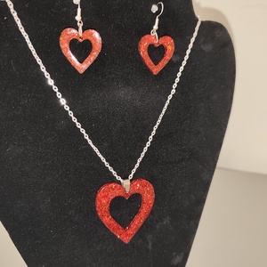 Valentin szivecskés nyakl�nc és fülbevaló szett , Ékszer, Ékszerszett, Mindenmás, MESKA