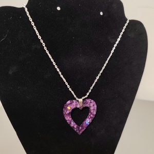 Valentin lila szivecskés nyakl�nc  - ékszer - nyaklánc - medálos nyaklánc - Meska.hu