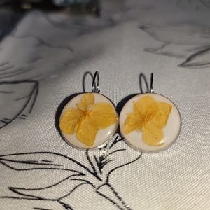 Szárított virágos fülbevaló  - ékszer - fülbevaló - lógó fülbevaló - Meska.hu