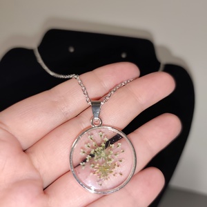 Sárga szárított virágos nyakl�nc  - Meska.hu