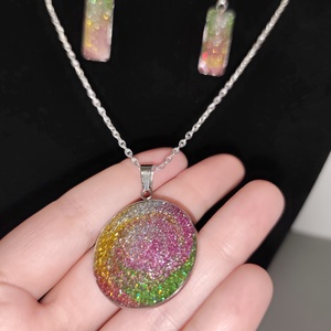 Szivárvány színű ékszerszett , Ékszer, Ékszerszett, Mindenmás, Szépséges szivárvány színben pompázó  ékszer szettet hoztam nektek., MESKA