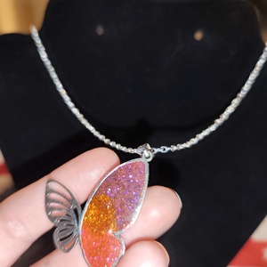 Pillangó nyaklánc  - ékszer - nyaklánc - medálos nyaklánc - Meska.hu