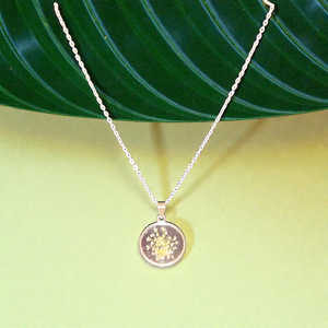 Sárga szárított virágos nyakl�nc , Ékszer, Nyaklánc, Medálos nyaklánc, Mindenmás, MESKA