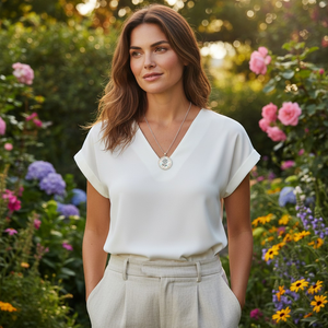 Rózsa med�los nyakl�nc  - ékszer - nyaklánc - medálos nyaklánc - Meska.hu