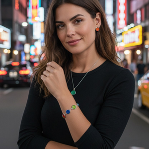 Színes karkötő  - ékszer - karkötő - lánc karkötő - Meska.hu