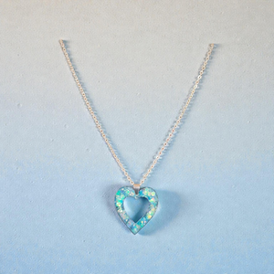 Kék szivecskés nyakl�nc és fülbevaló szett , Ékszer, Nyaklánc, Medálos nyaklánc, Mindenmás, MESKA