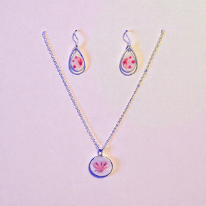 Rózsaszín virágos ékszer szett, Ékszer, Ékszerszett, Mindenmás, MESKA