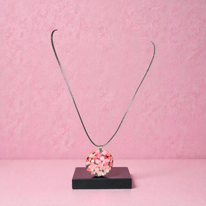 Rózsaszín kavicsos Nyaklánc, Ékszer, Nyaklánc, Medálos nyaklánc, Mindenmás, MESKA