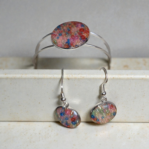 Karkötő +fülbevaló szett, Ékszer, Ékszerszett, Mindenmás, Csodaszép karkötő+fülbevaló szettet hoztam nektek, színes gyöngyökkel kirakva,garantáltan szuper aj..., MESKA