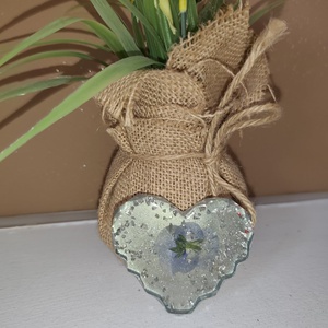 Szivecske szárított virágos hűtőmágnes - otthon & életmód - konyhafelszerelés, tálalás - konyhai dekoráció - hűtőmágnes - Meska.hu