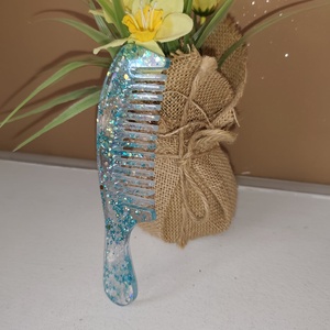 csillogó kék színű fésű - esküvő - hajdísz - fésűs hajdísz - Meska.hu